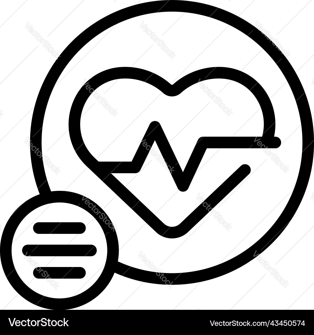Heart rate app icon outline run program Vector Image