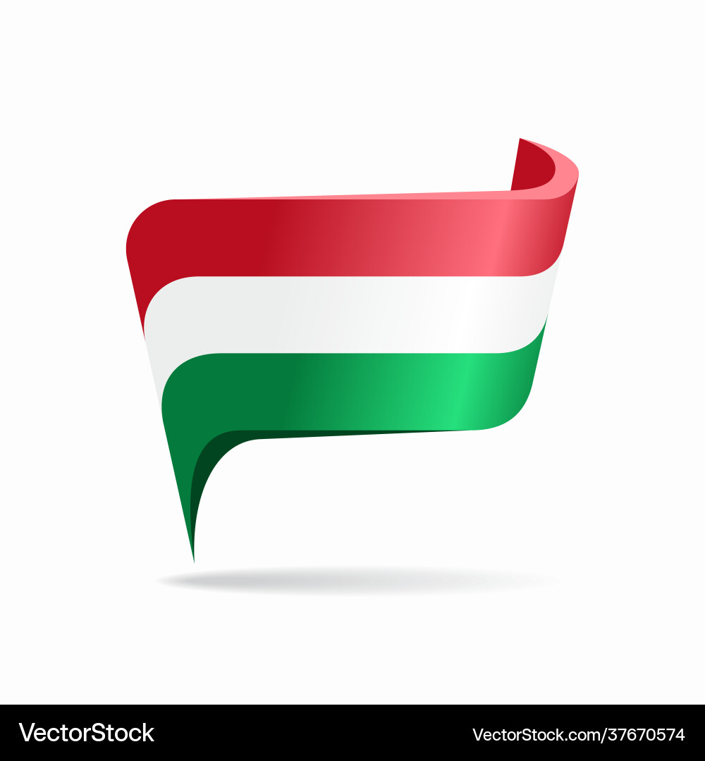 Ungarisches Flag Map Pointer Layout Lizenzfreier Vektor