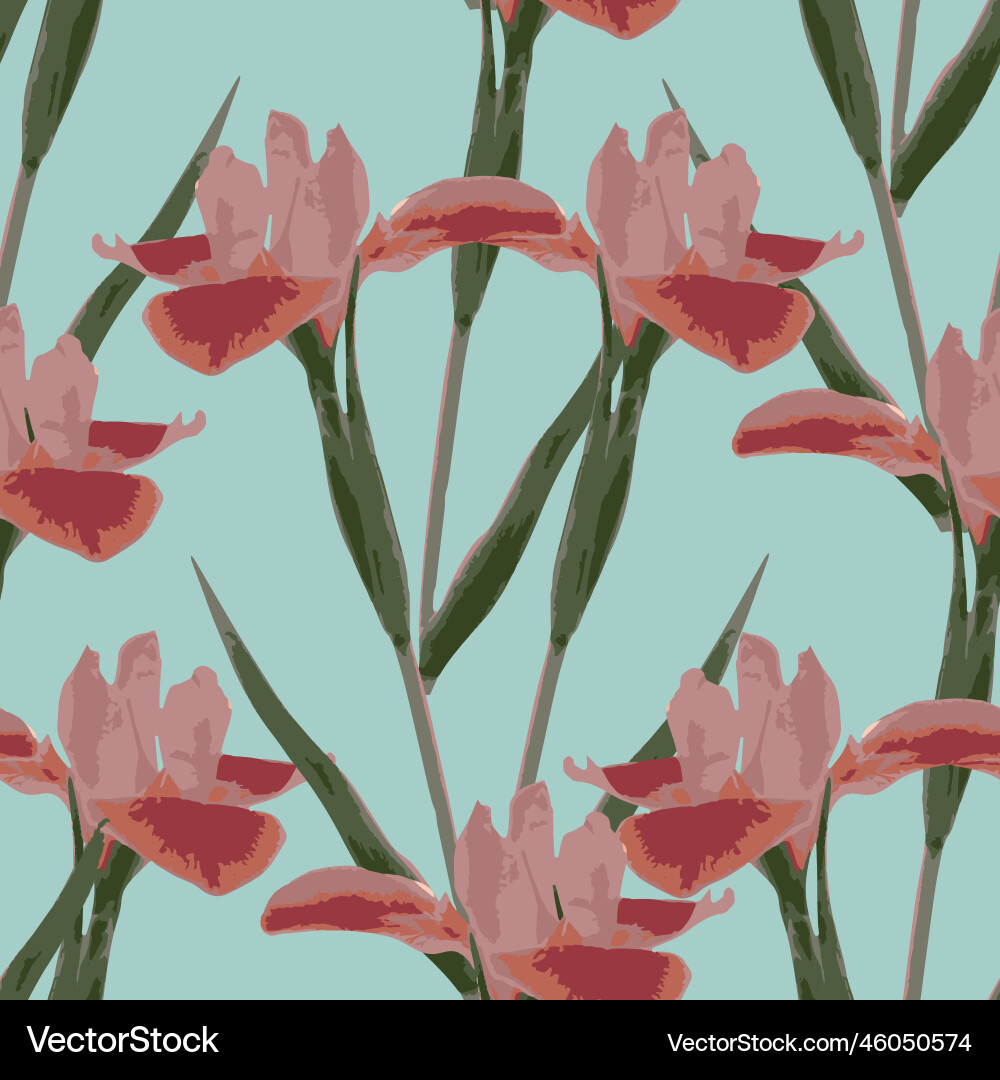 Iris seamless pattern Iris seamless pattern Vector Image