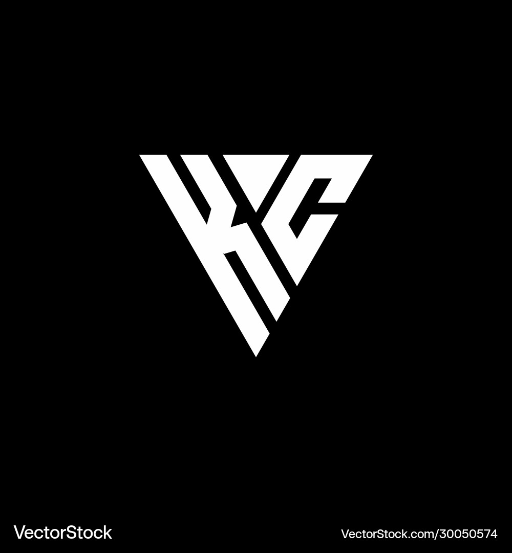Kc Logo Buchstaben Monogramm mit Dreiecksform Kc Logo Buchstaben Monogramm mit Dreiecksform vektorbild