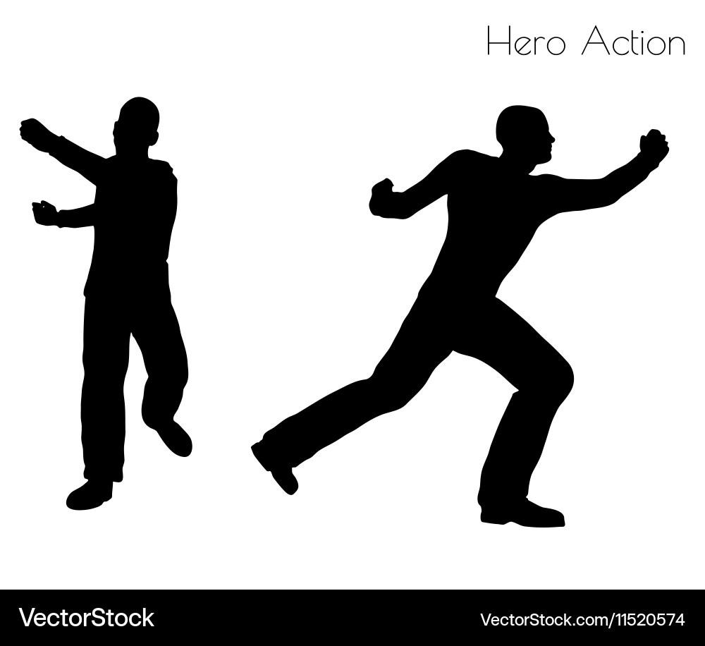 Man in hero action pose vector image