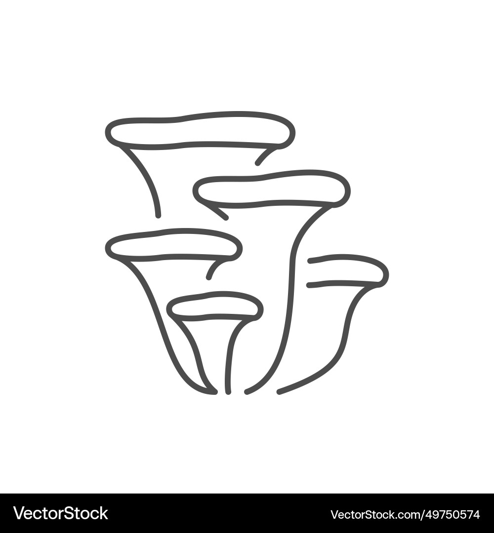 Oyster Pilz Linie Kontur Symbol Oyster Pilz Linie Kontur Symbol vektorbild