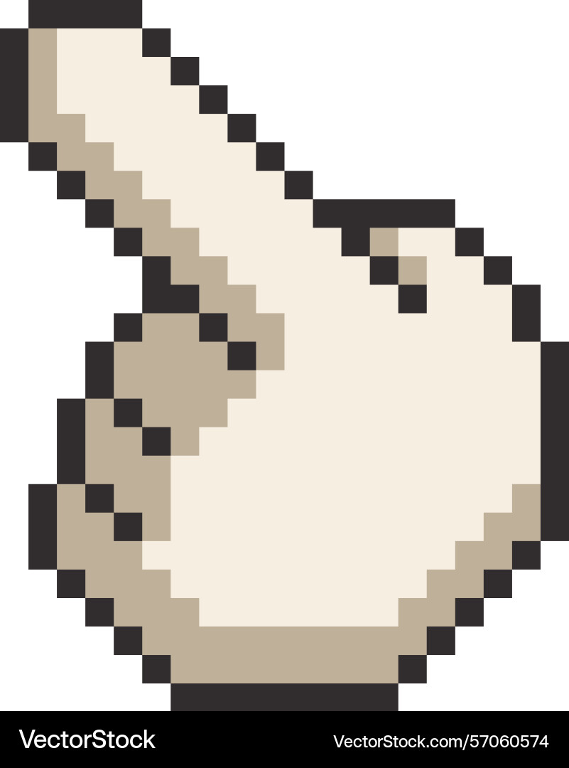 Pixel art hand cursor retro style pointer vector image