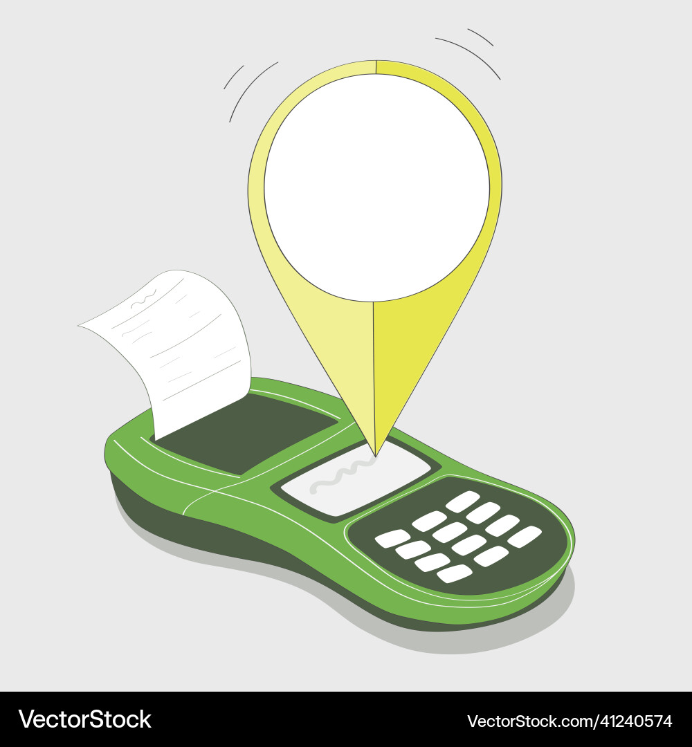 Pos terminal with check Vector Image