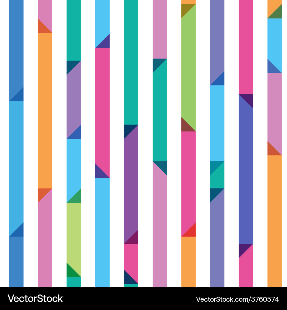 Seamless pattern from color strips with triangles Vector Image