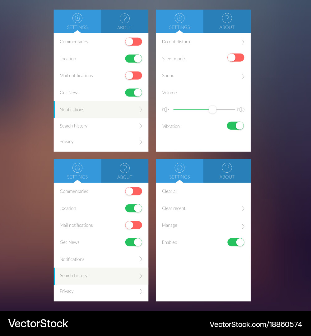 Settings flat user interface concept Vector Image