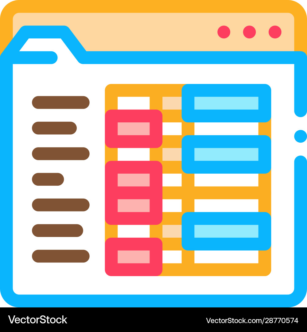 Student statistics folder icon outline Student statistics folder icon outline vector image