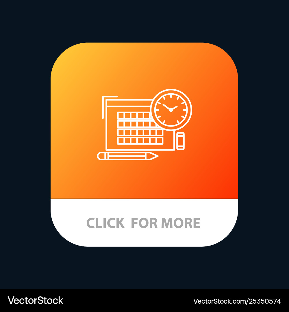 Time file pen focus mobile app button android Time file pen focus mobile app button android vector image