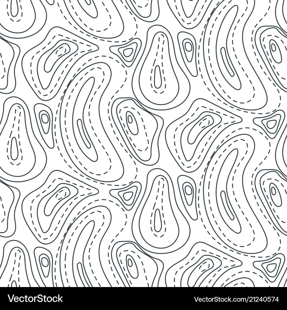 Topographic contour map line abstract seamless vector image