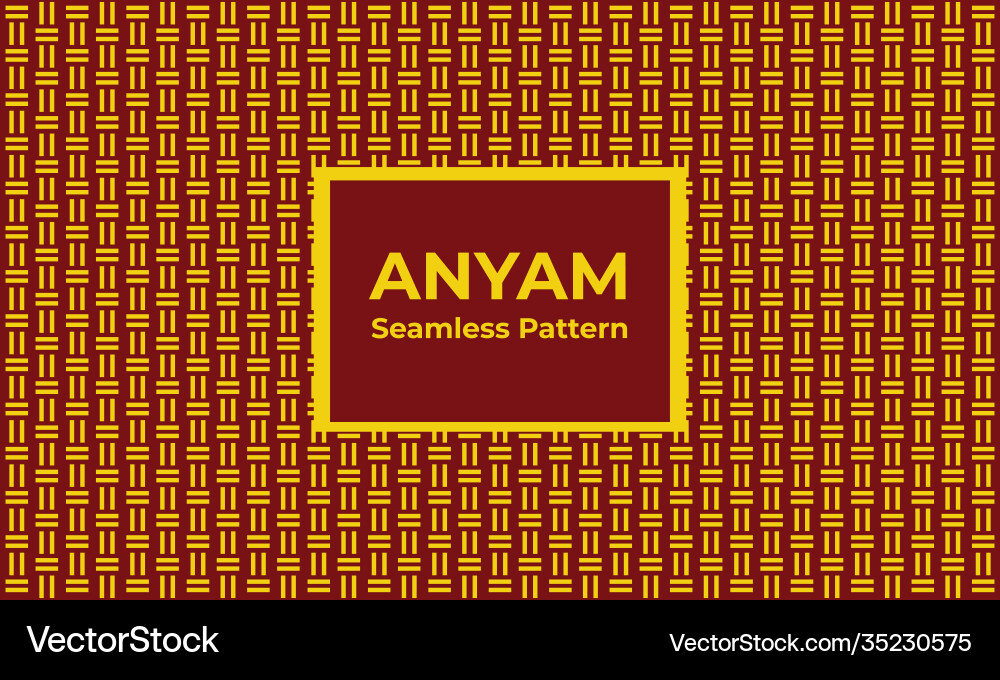 Anyam seamless pattern with solid color background Anyam seamless pattern with solid color background Vector Image