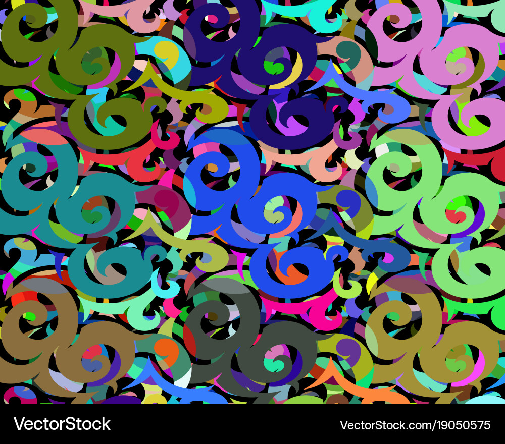 Background of different patterns and colors Vector Image