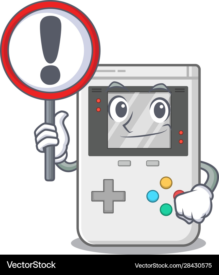 Cartoon design handheld game scroll raised up Cartoon design handheld game scroll raised up vector image