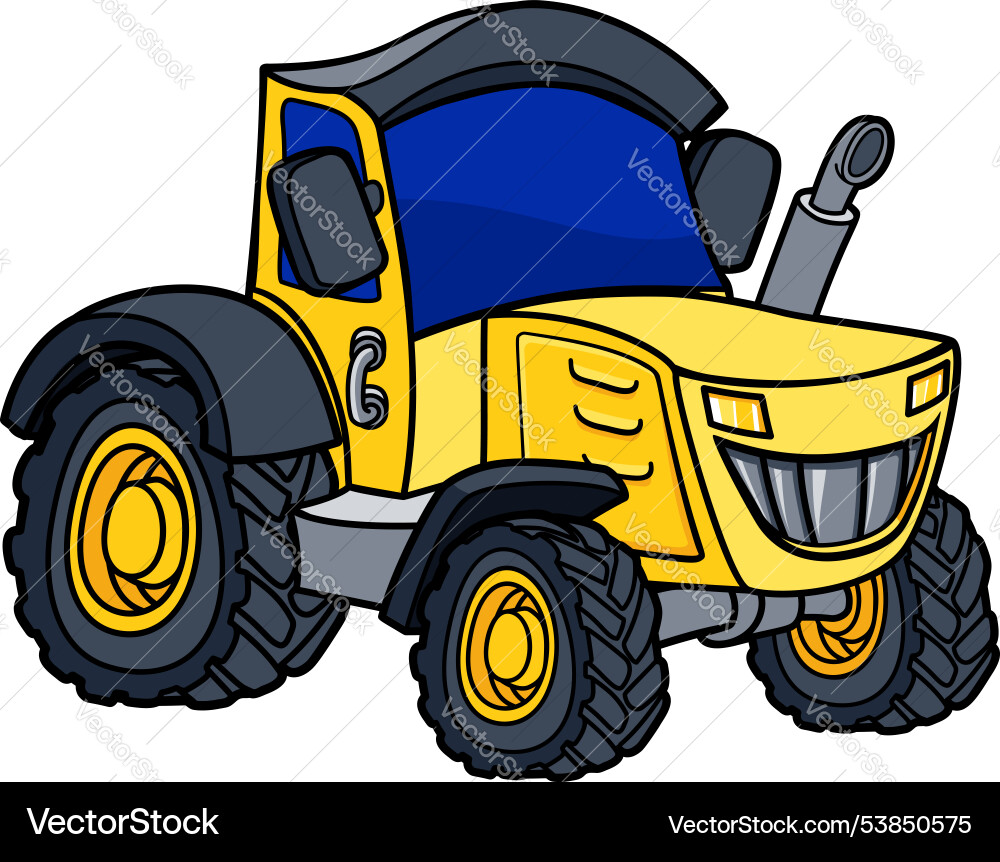 Cartoon Tractor Royalty Free Vector Image - VectorStock