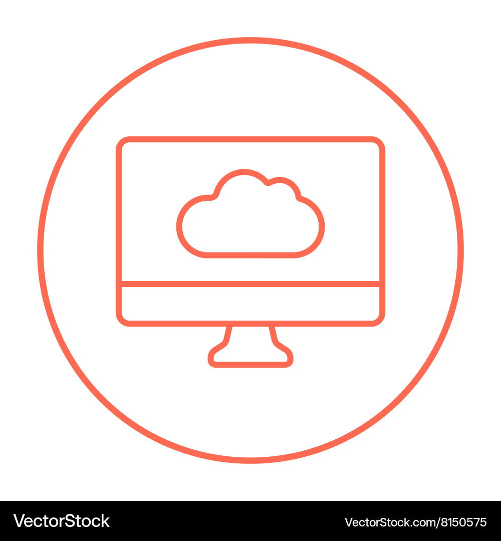 Cloud computing line icon vector image