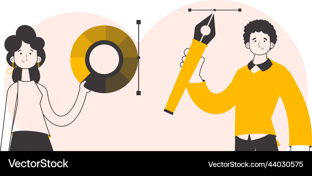 Design team modern linear style Design team modern linear style vector image