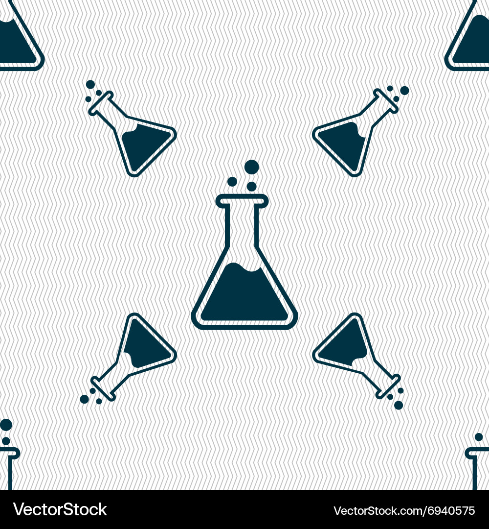 Flask icon sign seamless pattern with geometric vector image