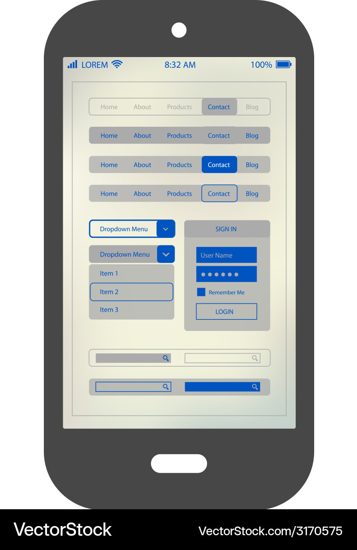 Flat ui design smartphone mobile app template vector image