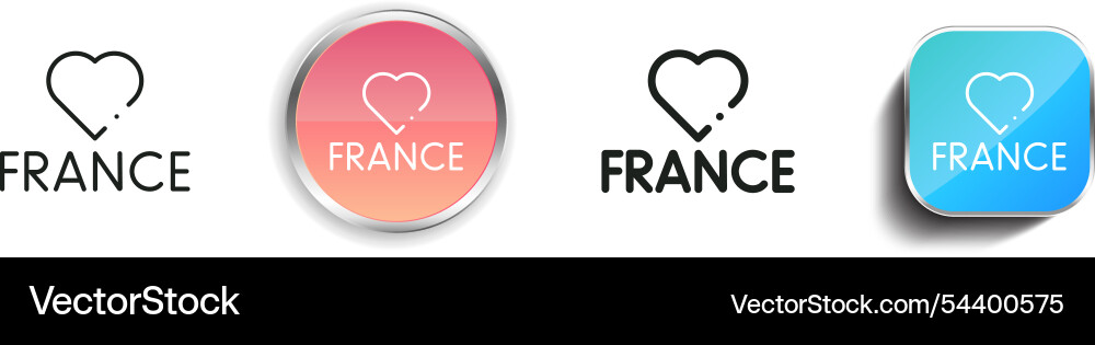 France icon thin linear regular and button style France icon thin linear regular and button style vector image