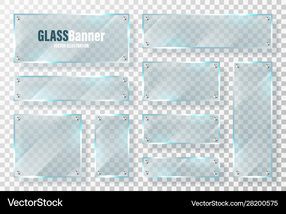 Glasrahmen mit Metallhalter Kollektion Glasrahmen mit Metallhalter Kollektion vektorbild