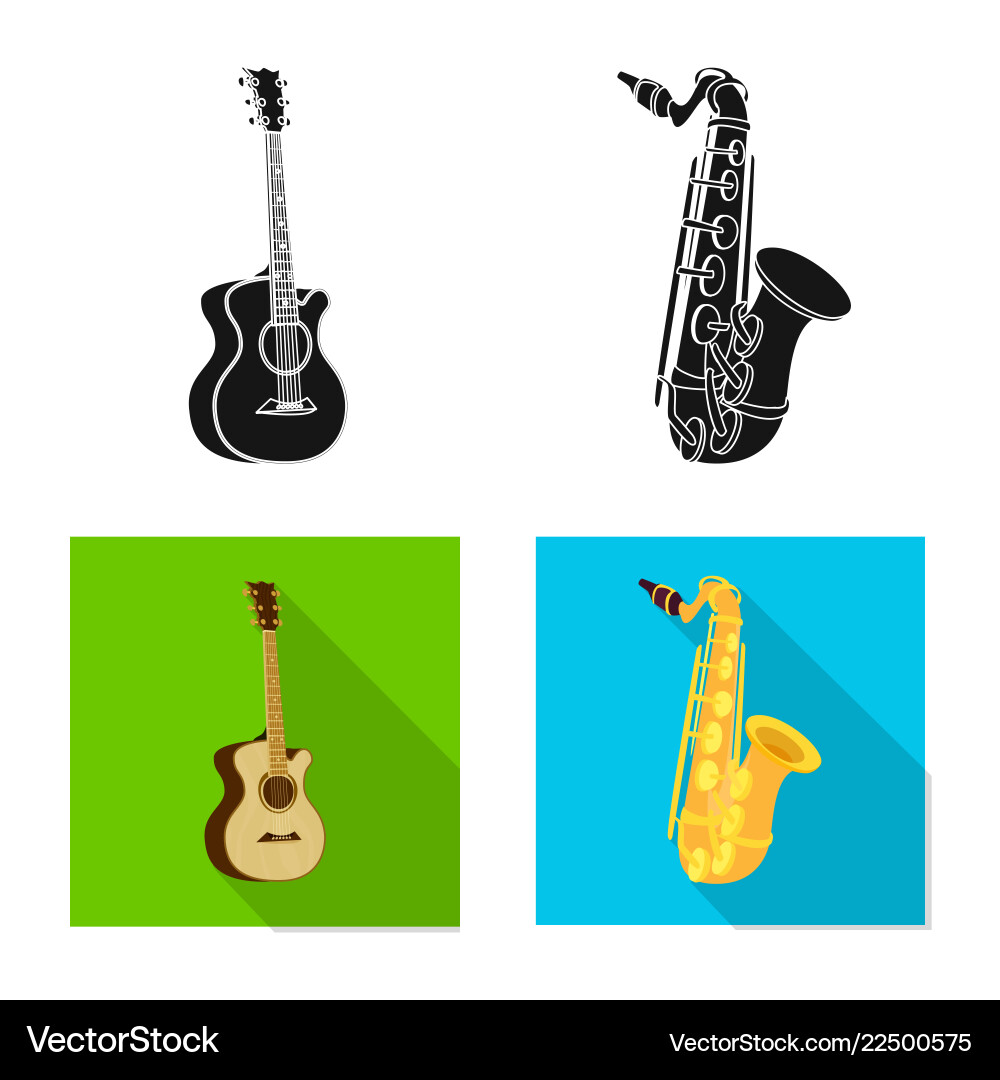 Isolated object of music and tune sign set vector image