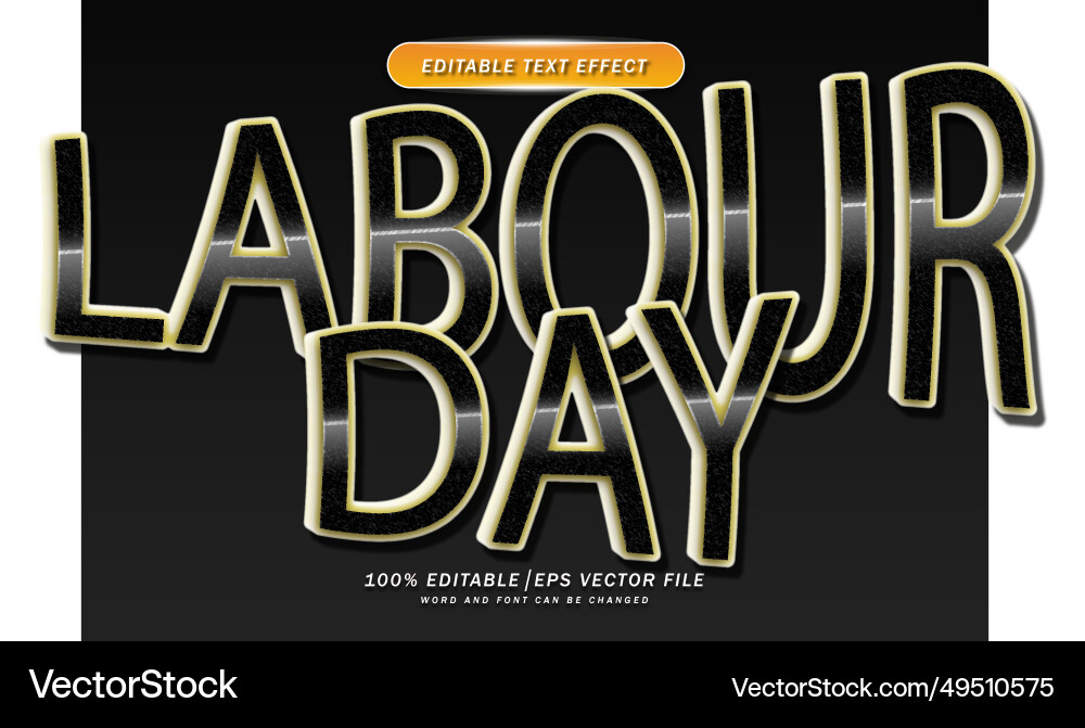Labour day text editable effect Vector Image