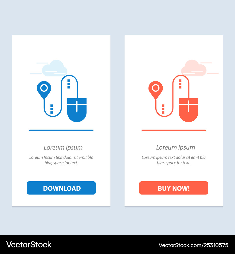 Mouse location search computer blue and red vector image