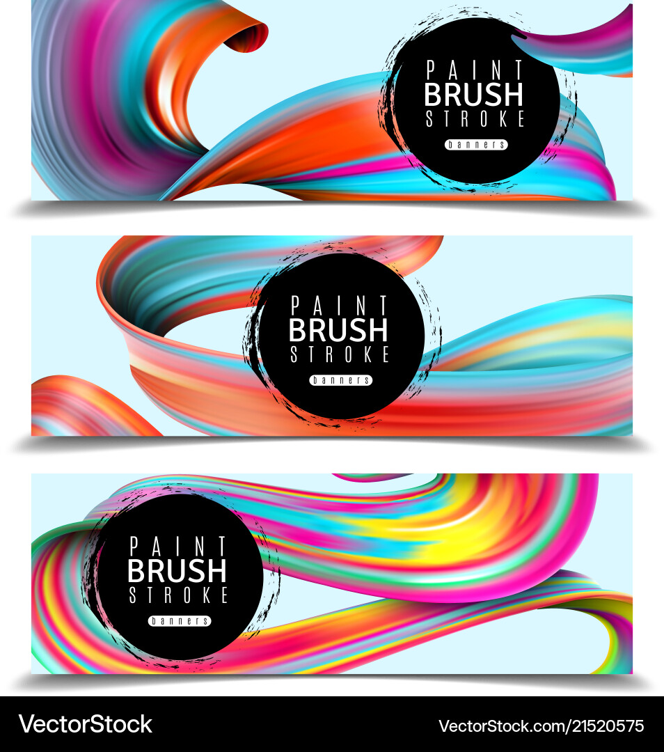 Paint brush strokes horizontal banners Paint brush strokes horizontal banners vector image