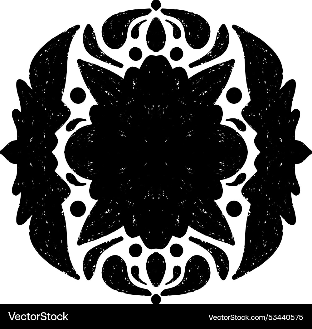 Pattern symmetrical texture imprint black element Vector Image