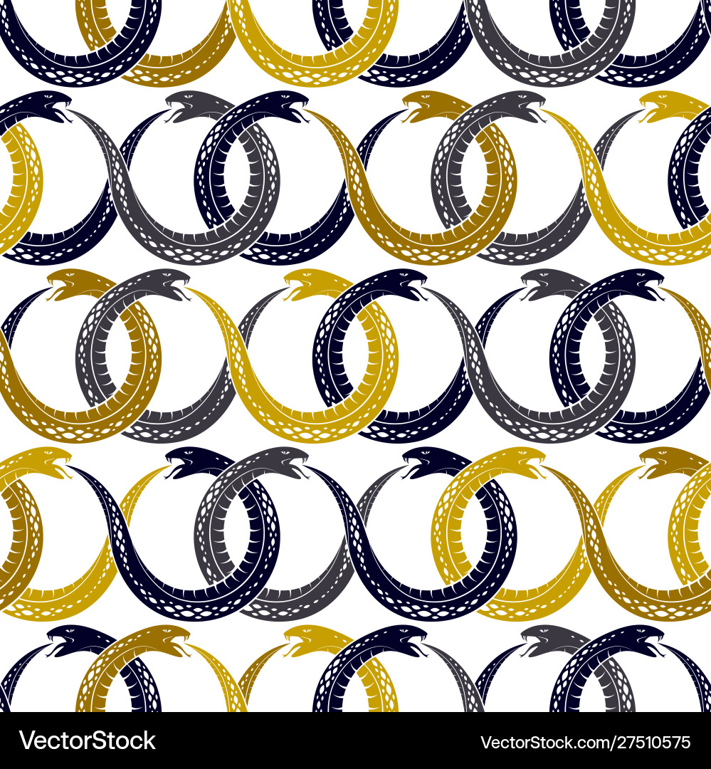 Repeat snakes seamless pattern tiling endless Repeat snakes seamless pattern tiling endless Vector Image
