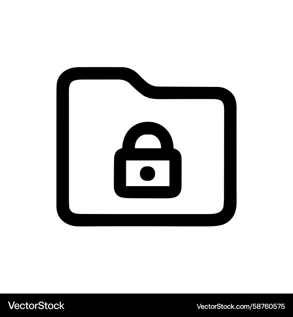 Secure Folder Icon - Data Protection Vector Image