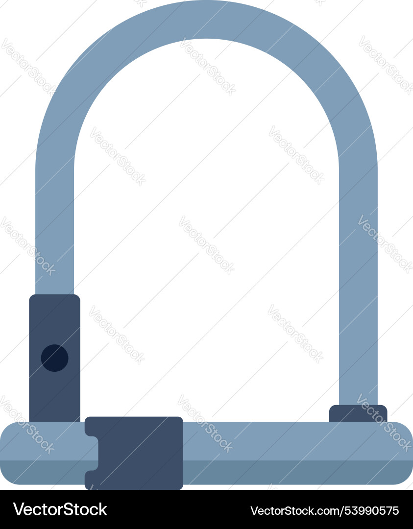 Strong metal bicycle u lock protecting from theft Vector Image