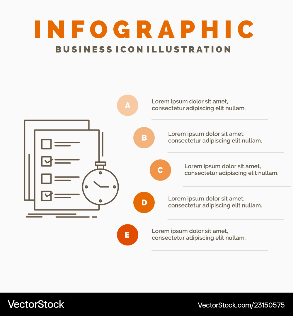 Todo task list check time infographics template Todo task list check time infographics template vector image