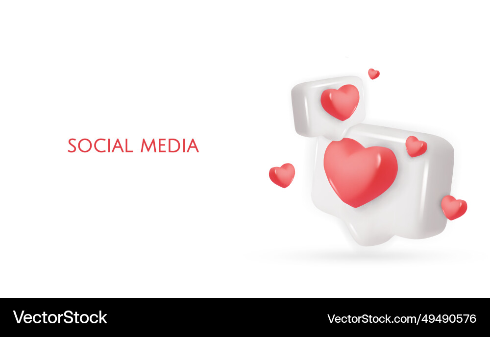 3d icon message dialog button with heart 3d icon message dialog button with heart Vector Image