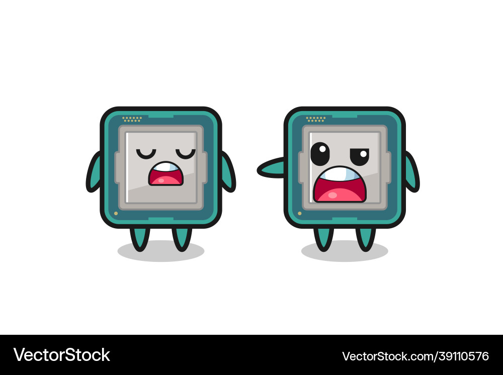 Argue between two cute processor characters Argue between two cute processor characters vector image