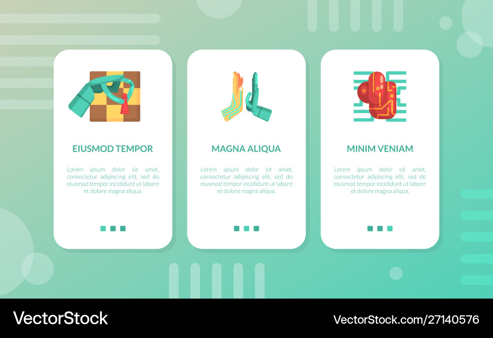 Artificial intelligence landing page set website Artificial intelligence landing page set website vector image