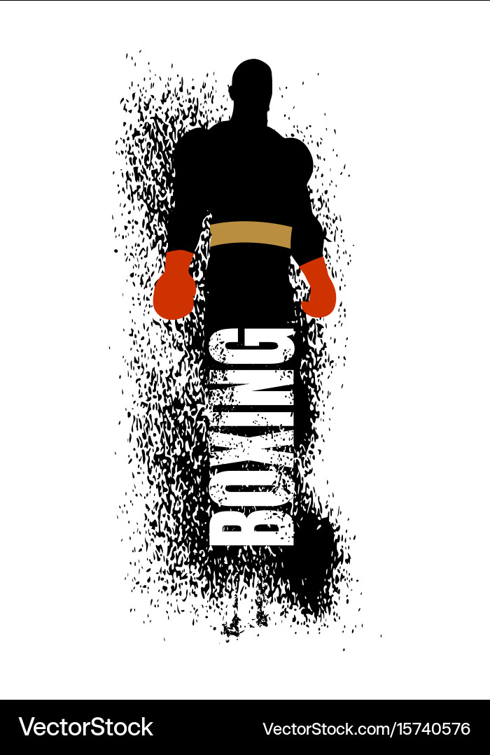 Boxer Silhouette mit Partikel Hintergrund vektorbild
