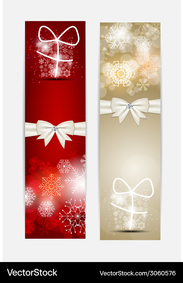 Christmas snowflakes website banner and card Vector Image