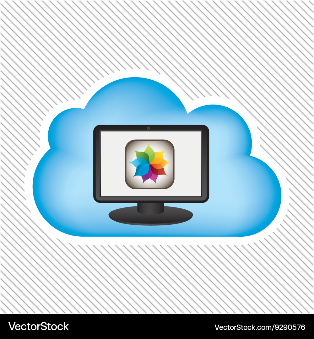 Cloud computing design vector image