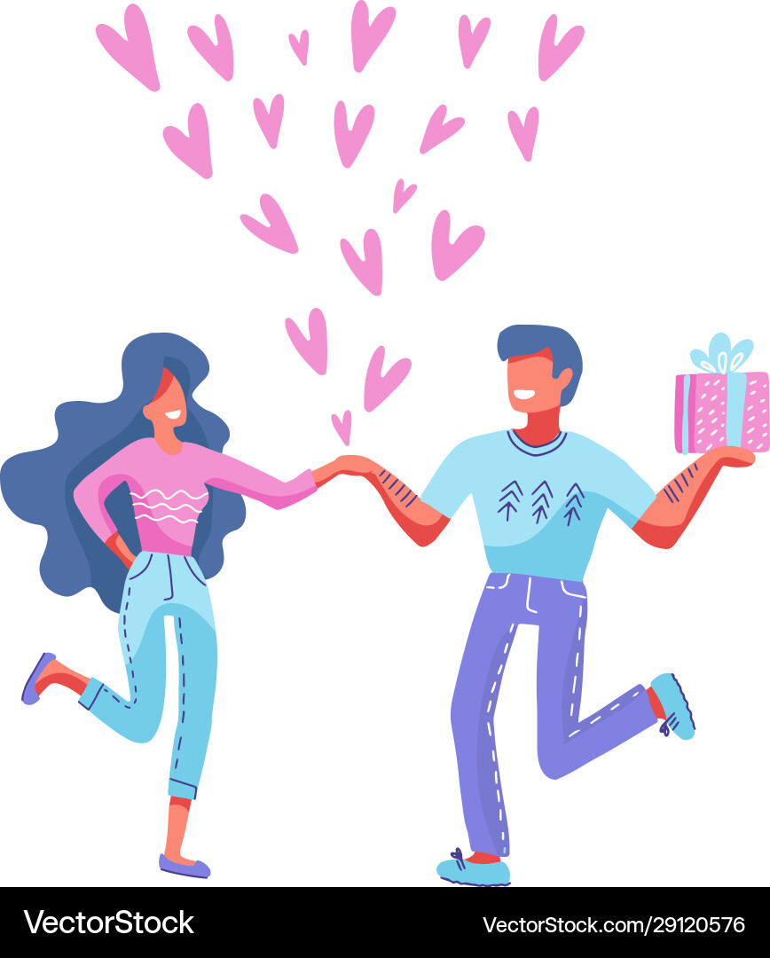 Couple in love man and woman show heart Couple in love man and woman show heart vector image