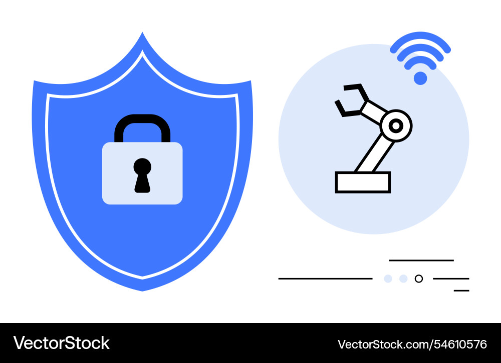 Cybersecurity for smart robotics protecting Cybersecurity for smart robotics protecting Vector Image