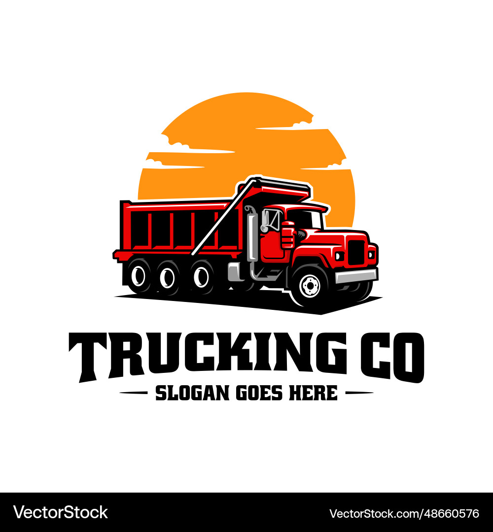 Dump truck logo Royalty Free Vector Image - VectorStock