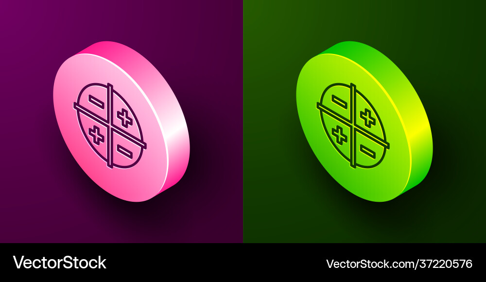 Isometric line xyz coordinate system icon isolated Isometric line xyz coordinate system icon isolated vector image