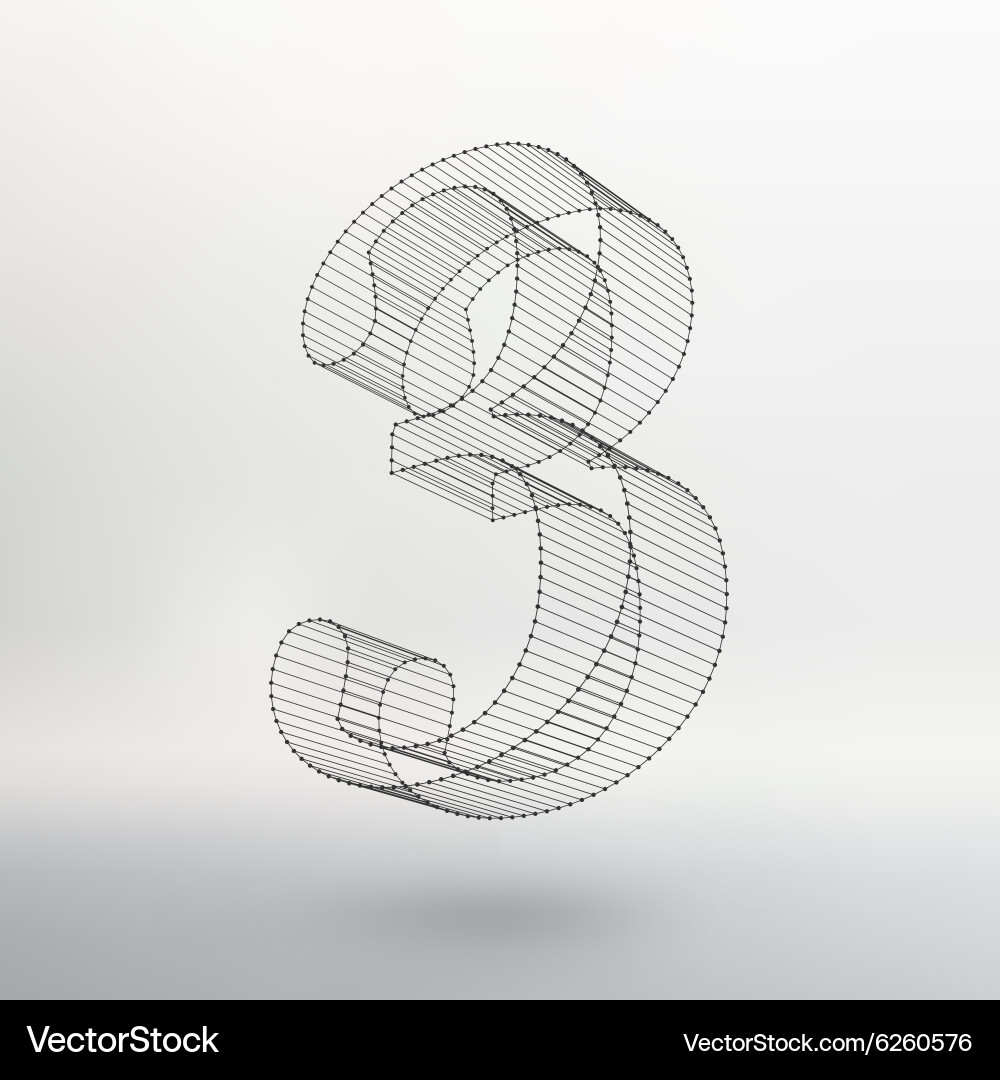 Low poly numbers font polygon number Vector Image