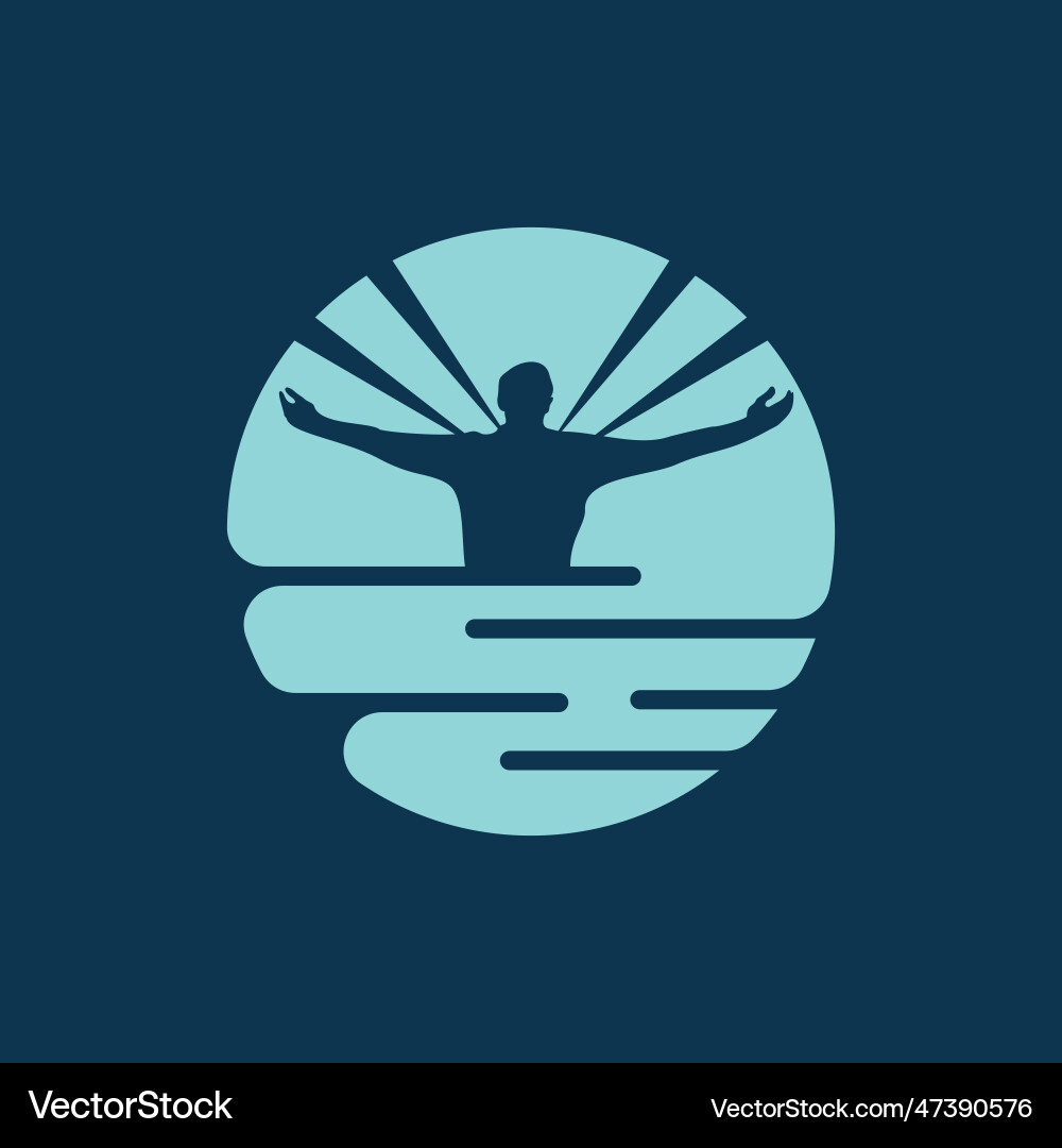 Man in a circle surrendering with both hands Man in a circle surrendering with both hands Vector Image