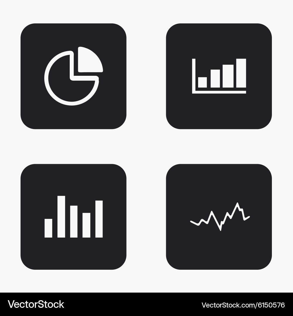 Modern Graph Icons - Data & Charts vector image