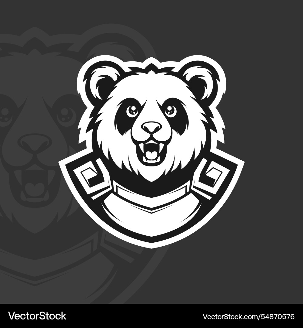 Panda with armor mascot esport Vector Image