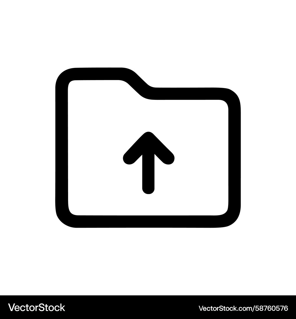 Rounded Folder Upload Icon Vector Image