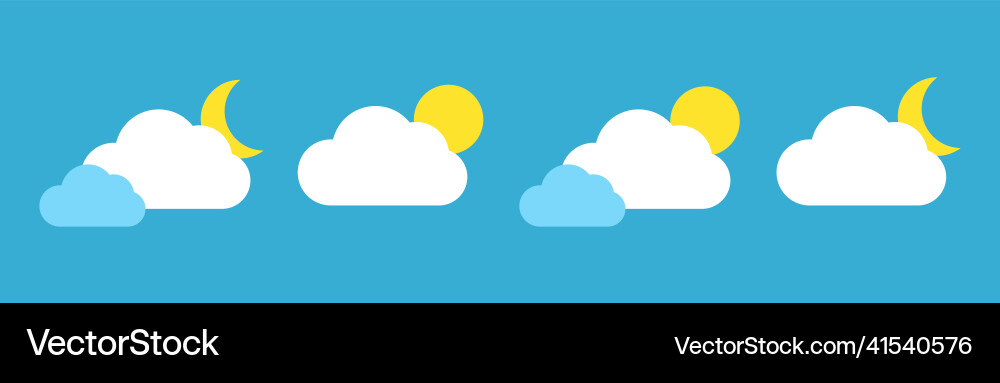 Set with different weather icons of moon Vector Image