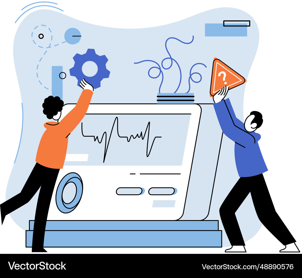 Team solving complex problems teamwork Team solving complex problems teamwork vector image