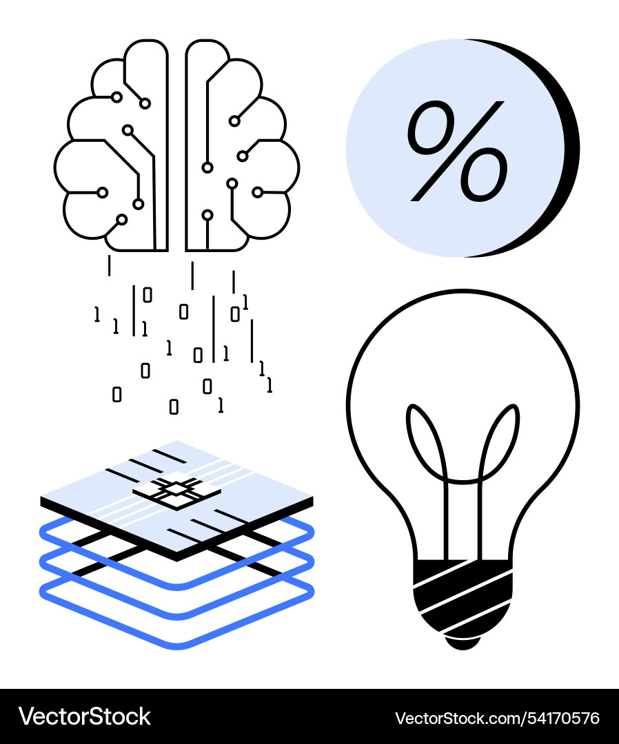 Technology concepts with brain circuit data flow Technology concepts with brain circuit data flow vector image